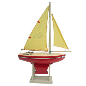 Large Red & Gold Toy Sailing Boat