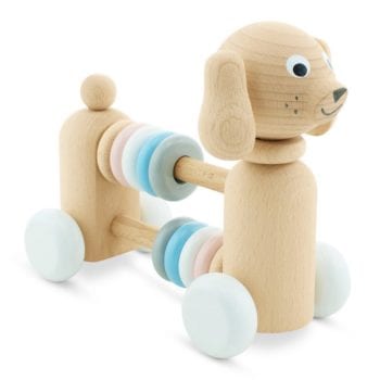 Wooden Dog with Beads Push and Pull Toy, toys for children