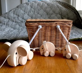 Natural Wooden Elephant - Little French Heart