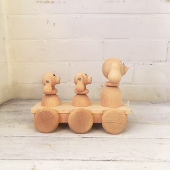 Traditional Wooden Pull along Puppies