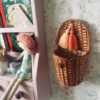 Natural Wicker Wall Basket With Tassels