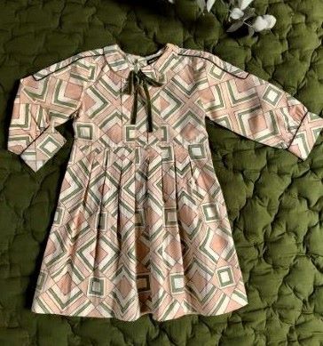 Vintage Dress Velvet Ribbon Tile Print