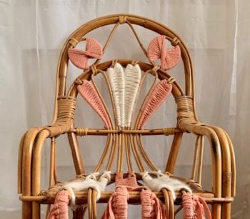 French Vintage Rattan Chair Rose Little French Heart 3