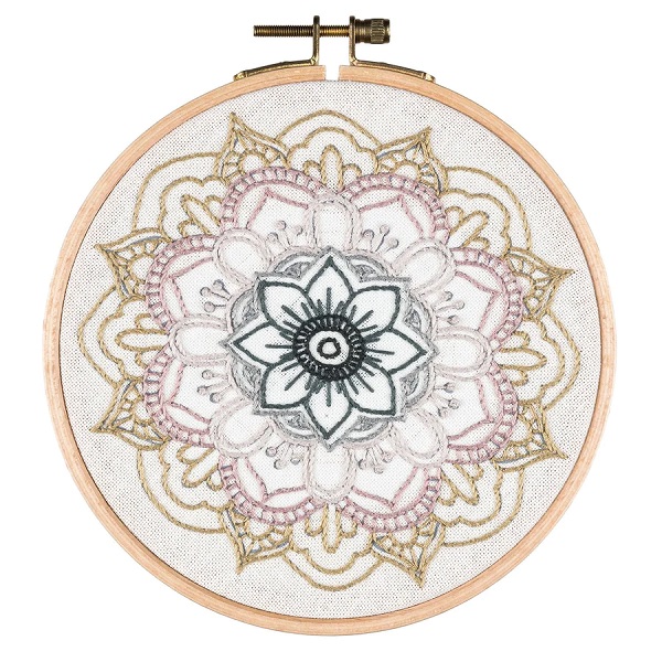 Jeweled Mandala Stamped Embroidery Kit 6 Round – Craft N Color