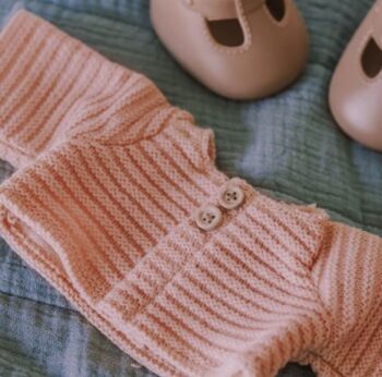 Olli Ella Dinkum Doll Cardigan Rose