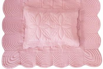 Bonne Mere Single Bedspread Quilt and Pillow Set - Rose