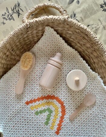 Olli Ella Dinkum Doll Accessories Set with Rattan Channge Basket