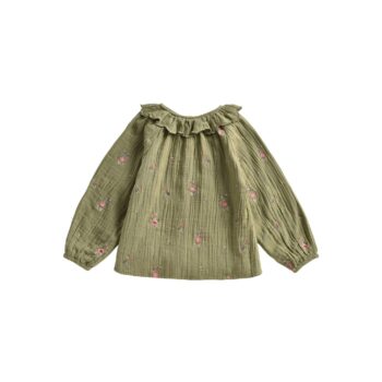 Louise Misha Blouse Khaki Flowers
