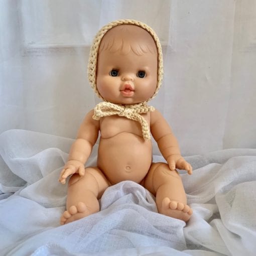 Dolls Baby Bonnet Flax Little French Heart