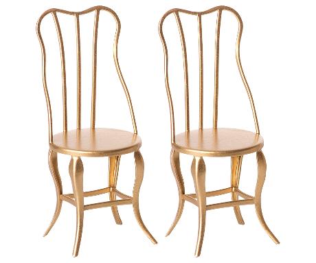 Maileg Vintage Chairs Micro Gold 2pc