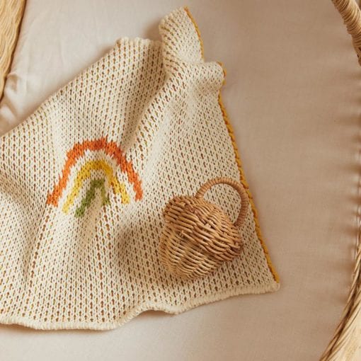 Olli Ella Rattan Acorn Rattle