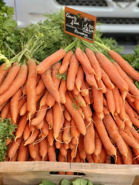 Carrots in markets of Provence