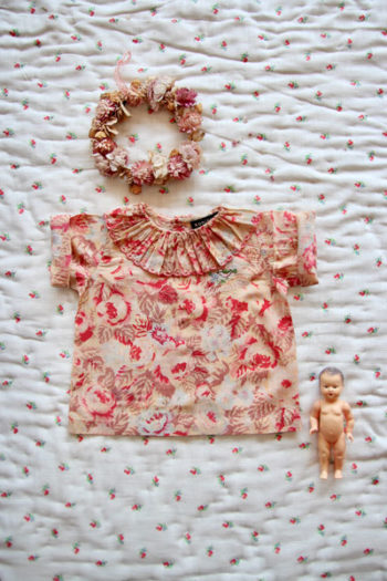 Bonjour Diary Baby Blouse with Faded Roses