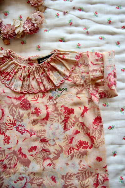 Bonjour Diary Baby Blouse with Faded Roses