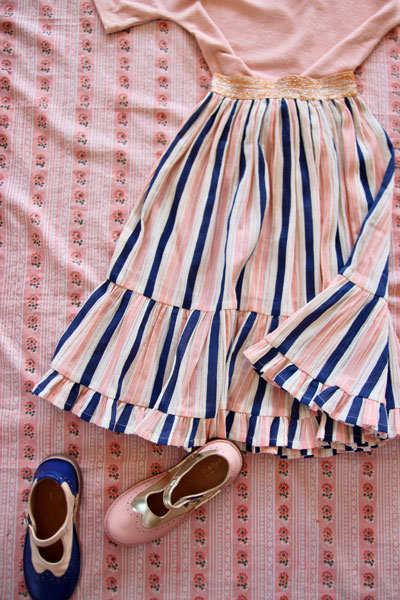 Bonjour Diary Long Skirt Transat Striped