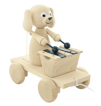 Traditional Wooden Pull Along Dog With Xylophone - Margot