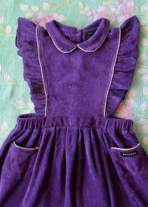 Bonjour Diary Apron Dress Purple Terry