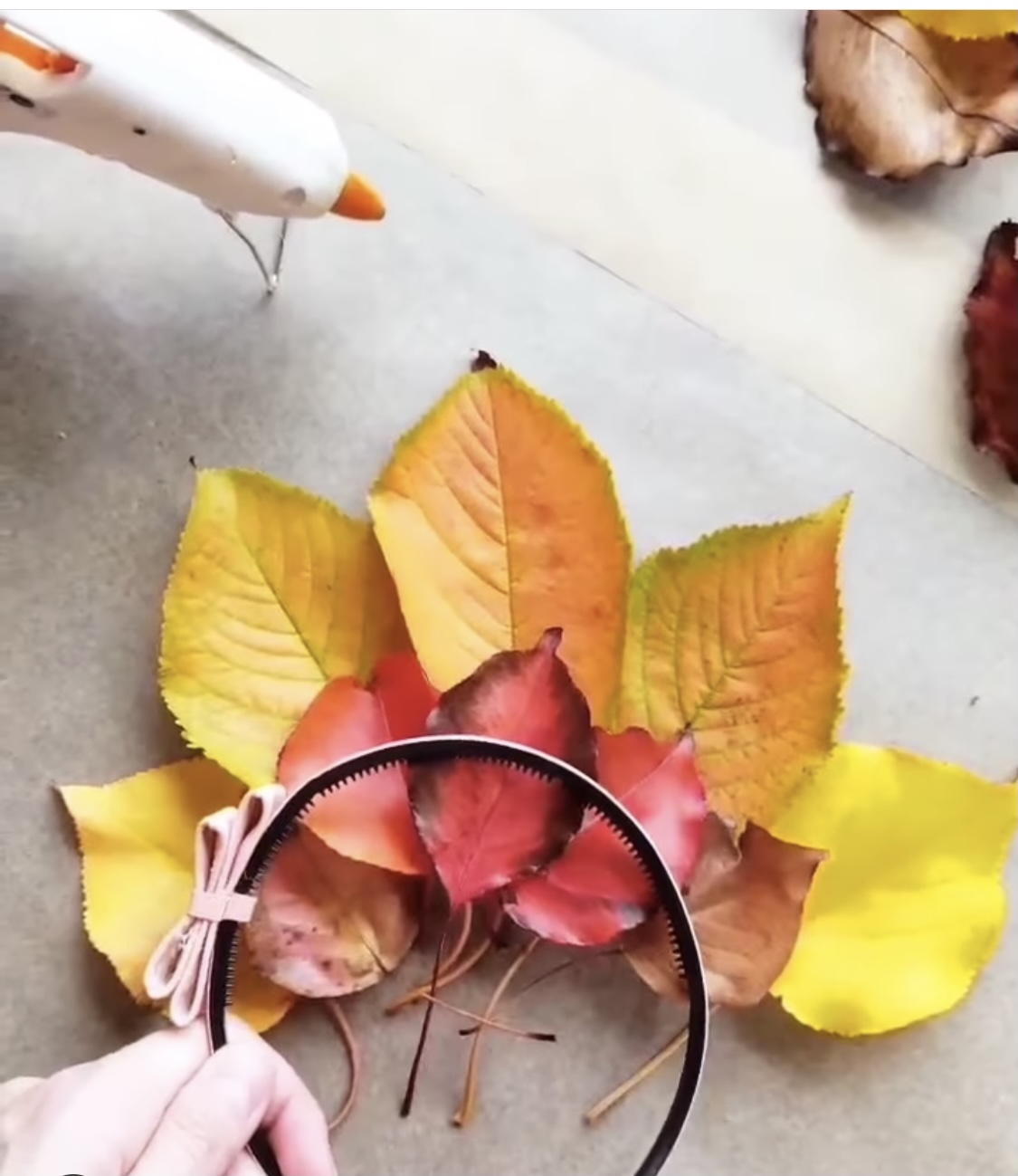 Heart of Blooms Autumn Leaf Flower Crown