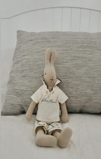 Maileg Rabbit Size 2 Sailor #Littlefrencheart with Striped Cushion