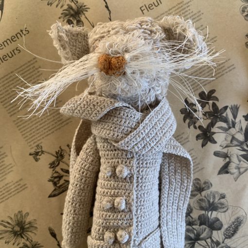 Sophie Digard Mouse in Natural Coat with Scarf