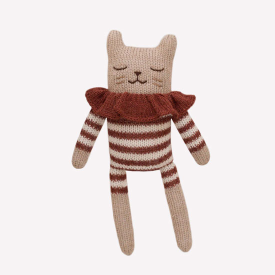 Hand knit Little Kitty made with baby alpaca