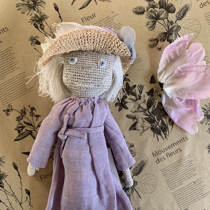 Sophie Digard Lady Doll in Sun Hat Lavender