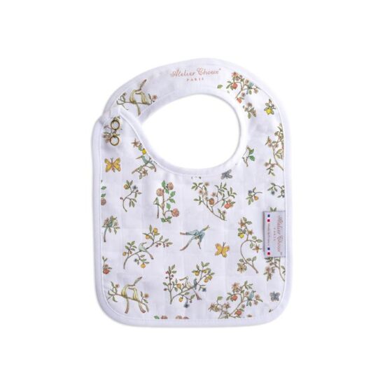 Atelier Choux Paris Satin Bib In Bloom Pink - Image 2