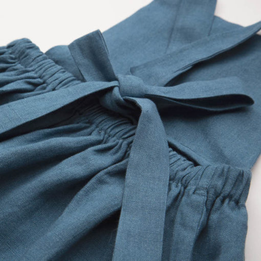 Nellie Quats Conkers Pinafore Cornflower Blue Linen #littlefrenchheart