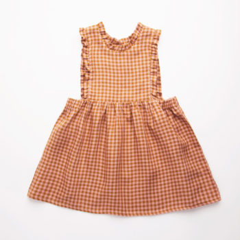 Nellie Quats Marlow Pinafore Rose and Caramel Check #littlefrenchheart