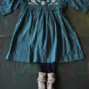 Bonjour Diary Embroidery Dress Blue Ikat Fabric #Littlefrenchheart