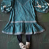 Bonjour Diary Folk Dress Blue Ikat Fabric #Littlefrenchheart2