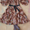 Bonjour Diary Ibiza Long Sleeve Dress Big Brown Flowers Fabric #Littlefrenchheart