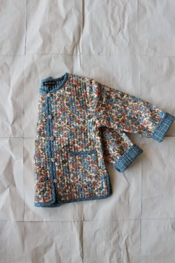 Reversible Quilted Jacket small blue Flowers #Littlefrenchheart 3