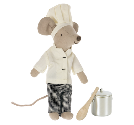 Maileg Chef Mouse with Pot & Spoon