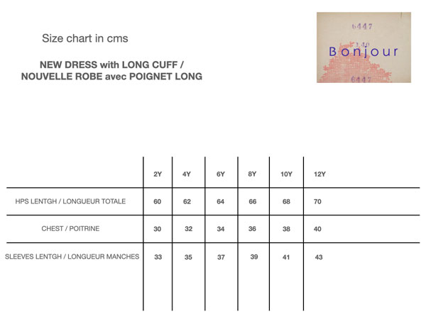 Size-chart-AW21-New-Dress-Long-Cuff-#Littlefrenchheart