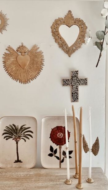 Boncoeur Rameau Cross with wall jewels #littlefrenchheart