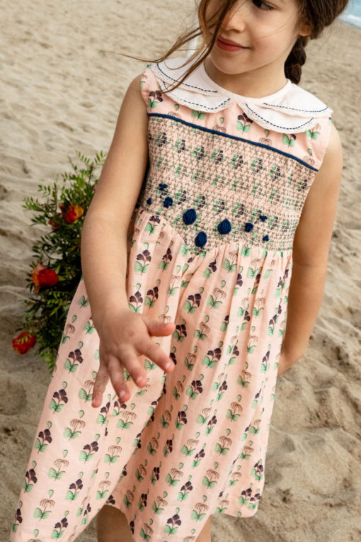 Dress Jaya Bombay Pink Print on Girl - Little French Heart