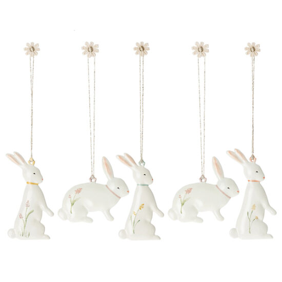 Maileg-Bunny-Ornament-Set-of-Five-Individual---Little-French-Heart