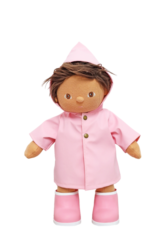 Olli Ella Dinkum Doll Raincoat-Pink-01- Little French Heart