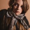Gabrielle Paris scarf-bloom-sauge tied around neck - Little French Heart