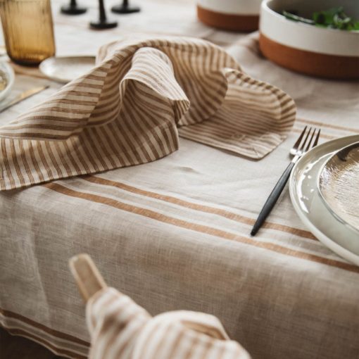 Gabrielle Paris washed-linen-tablecloth-large-stripe-cafemilk Little French Heart