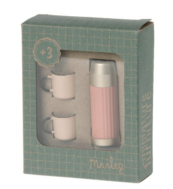 Maileg Thermos and Cups Coral - Little French Heart