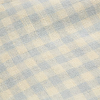 Nellie Quats Marlow Pinafore Powder Blue Check Linen Fabric - Little French Heart