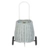 Olli Ella Rattan Luggy Vintage Blue Front View - Little French Heart