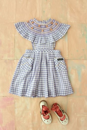 Bonjour Diary Apron Dress Embroidered Collar Full Length - Little French Heart