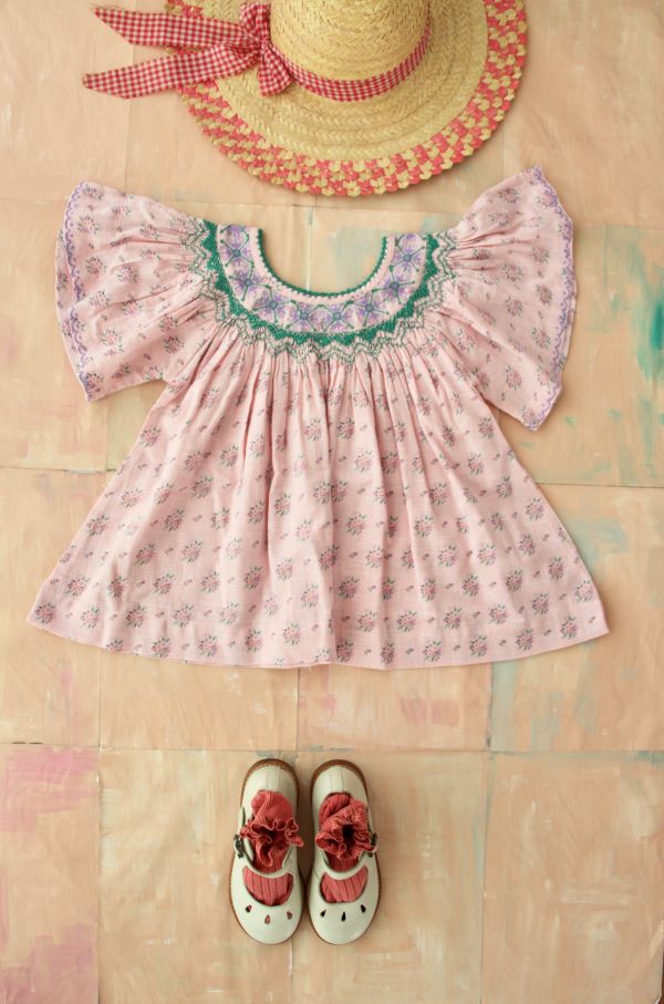 Bonjour Diary Butterfly Blouse Small Pastel Flowers (S2, 10)