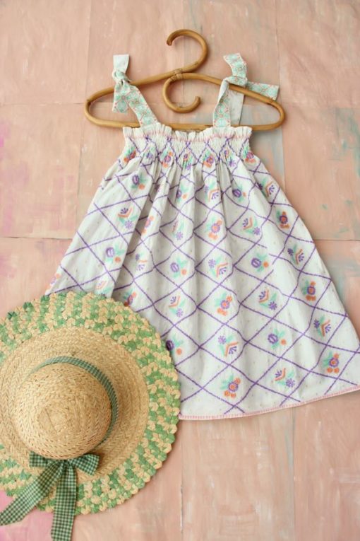 Bonjour Diary Embroidered Flower Petticoat Dress Full Length - Little French Heart