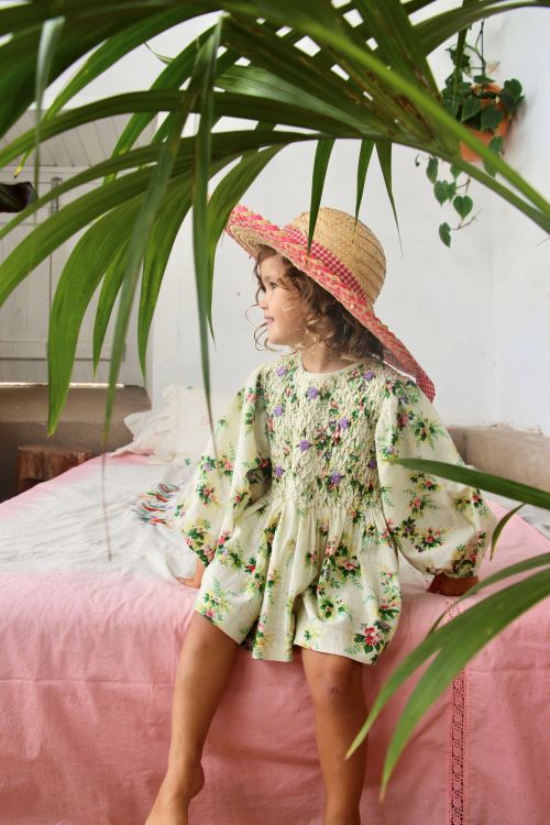 Bonjour Diary Handsmocked Blouse Tropical with girl- Little French Heart