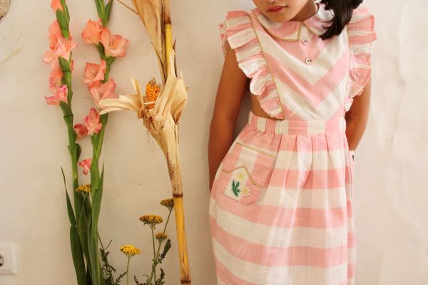 Bonjour Diary Pink Deck Chair Stipe Petticoat Dress beautiful kids fashion - Little French Heart