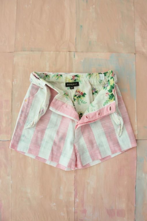 Bonjour Diary Pink Deck Chair Stripe Shorts with Bandana
